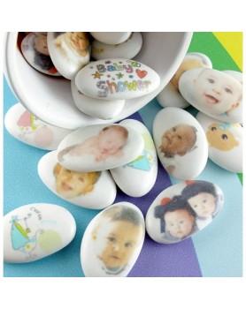 Dragées Baptême Chocolat Personnalisées Photo
