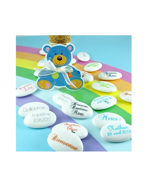 Dragées Baptême Personnalisées Chocolat texte/texte