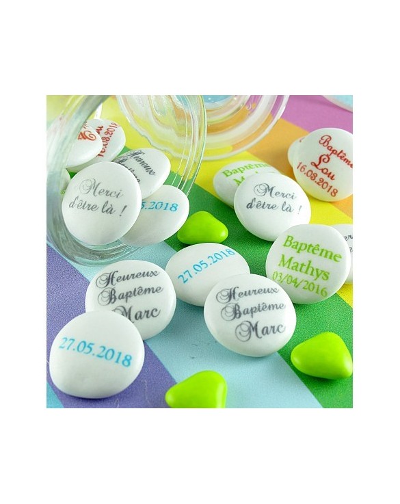 Palets Chocolat Baptême Personnalisés Texte-Texte