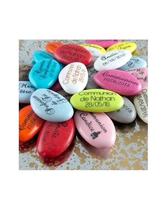 Dragées Communion Chocolat personnalisées texte