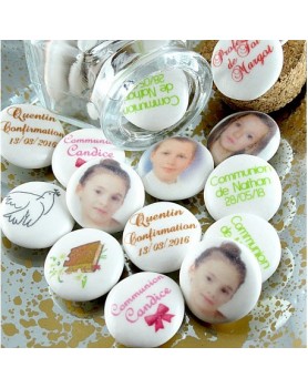Palets chocolat Communion Personnalisés PHOTO/TEXTE