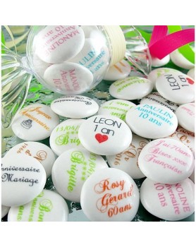 Palets Anniversaire chocolat personnalisés texte