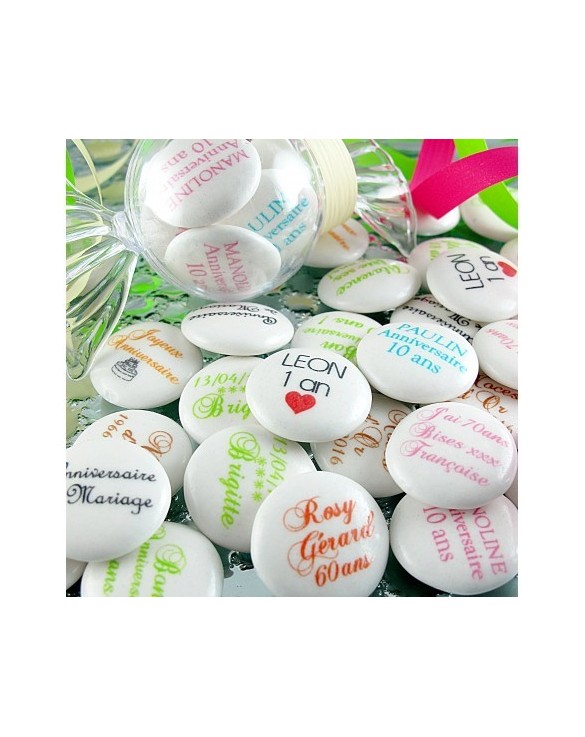 Palets Anniversaire chocolat personnalisés texte