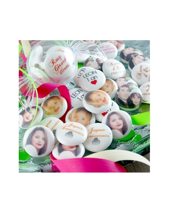 Palets Anniversaire chocolat Personnalisés PHOTO/TEXTE