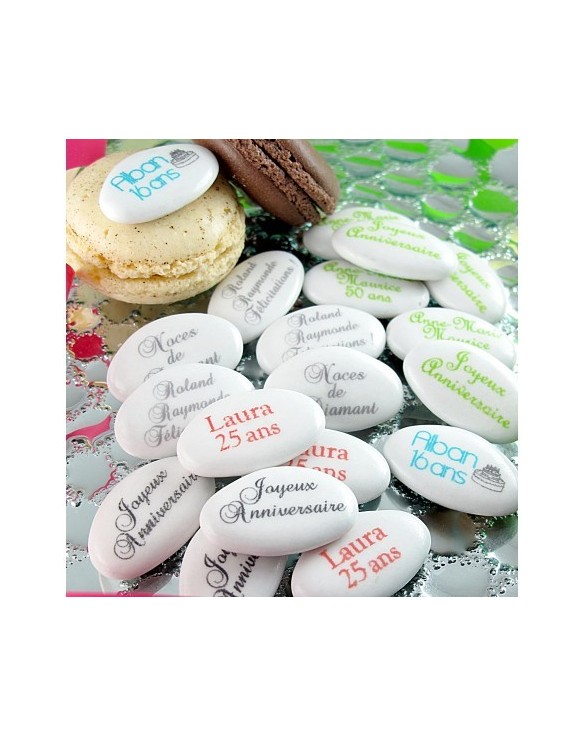 Dragées Anniversaire Chocolat personnalisées texte/texte