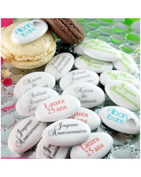 Dragées Anniversaire Chocolat personnalisées texte/texte
