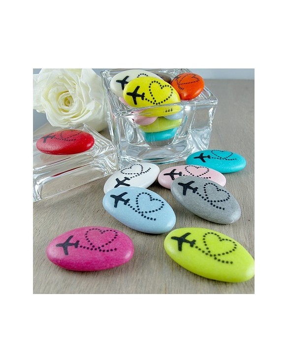 Dragées Mariage "avion coeur"