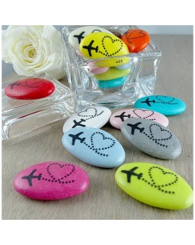 Dragées Mariage "avion coeur"