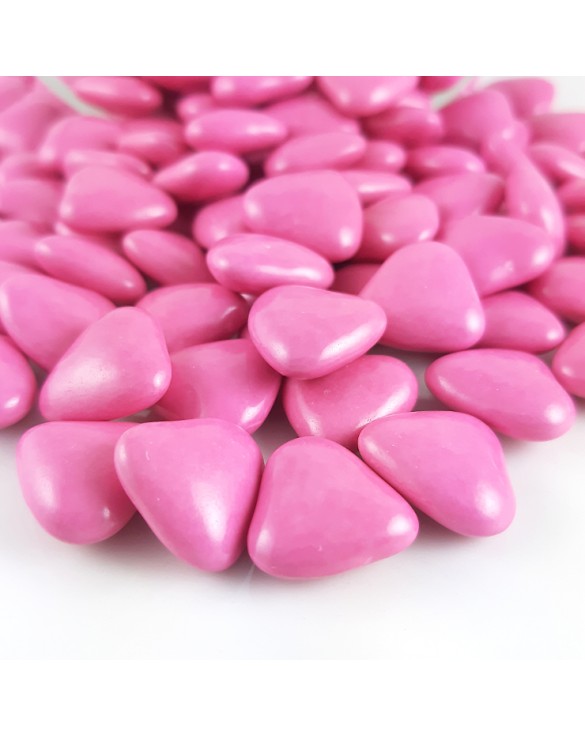 Mini coeurs chocolat 70 % Fushia