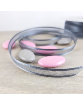 Ruban voile organdi Gris