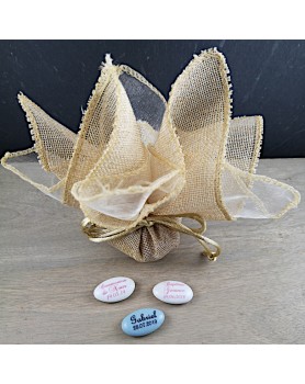 6 Carrés toile de jute Nature