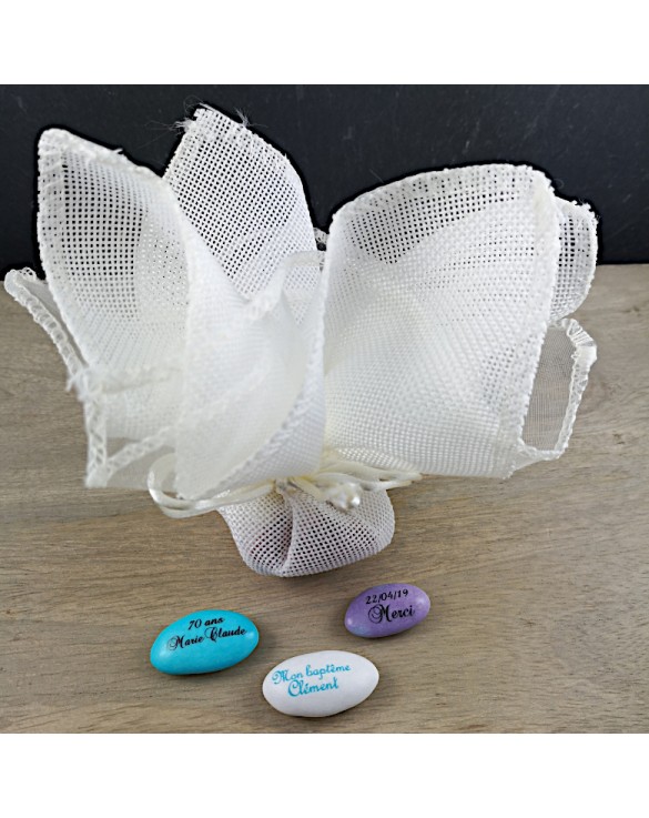 6 Carrés toile de jute Ivoire