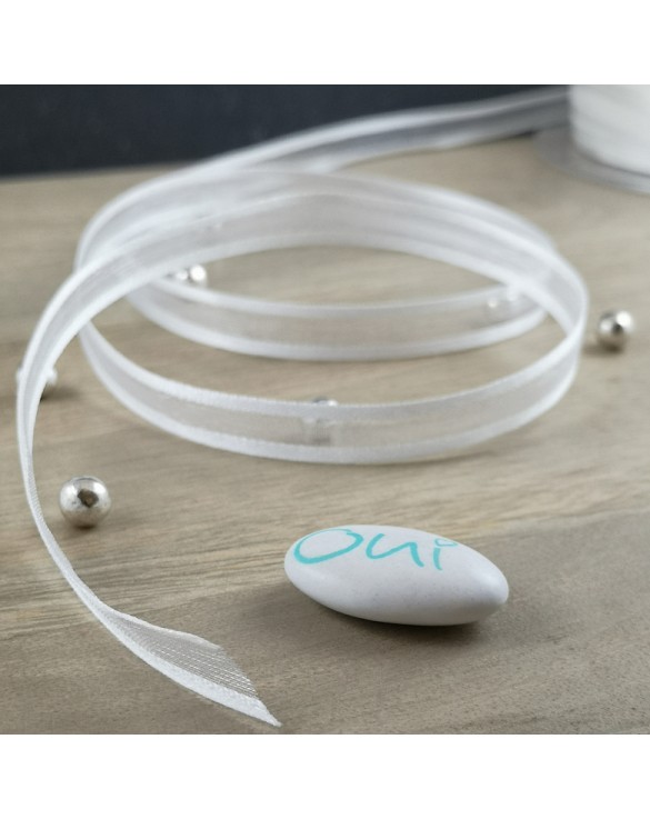 Ruban voile organdi Blanc