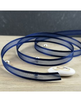 Ruban voile organdi Bleu Foncé