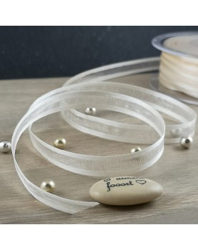 Ruban voile organdi Ecru