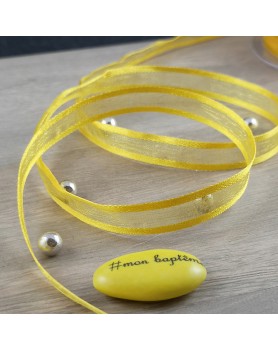 Ruban voile organdi jaune foncé