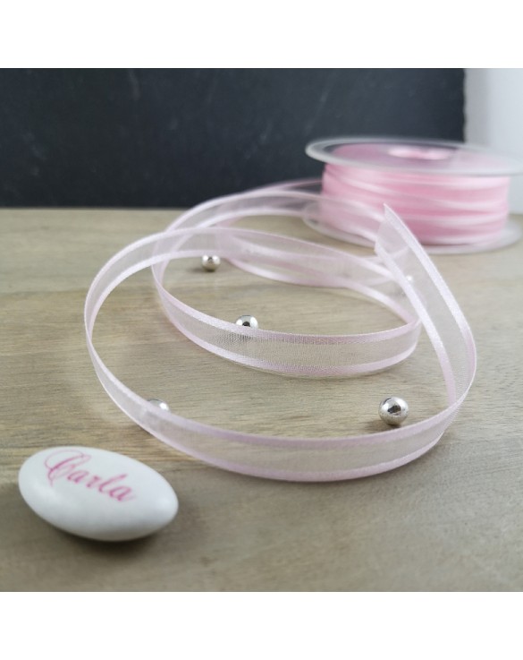 Ruban voile organza Rose Clair