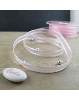 Ruban voile organza Rose Clair