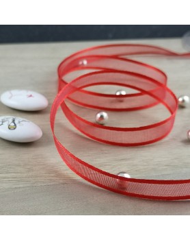 Ruban voile organdi Rouge