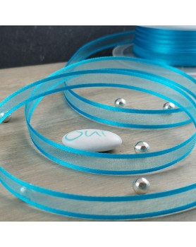 Ruban voile organdi Turquoise