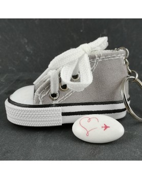 Porte Clés Basket Grise à Dragées