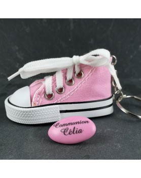 Porte Clés Basket Rose à Dragées