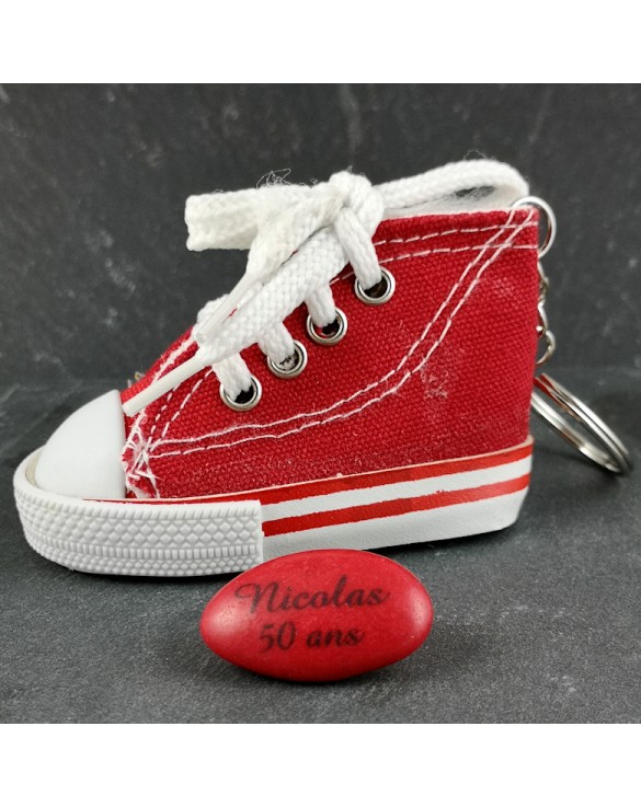 Porte Clés Basket Rouge à Dragées