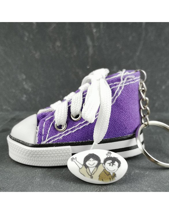 Porte Clés Basket Violette à Dragées