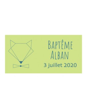 Etiquette autocollante Goupil bleu