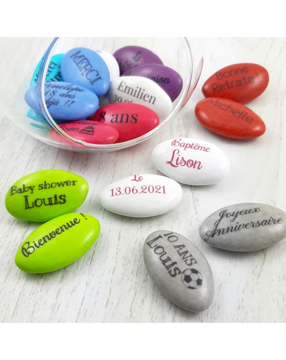 Dragée Chocolat Personnalisée Texte recto verso