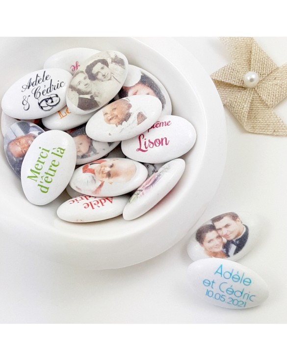 Dragée Chocolat Personnalisée Texte + Photo