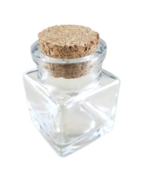 Mini cube en verre pour dragées et cadeau invité
